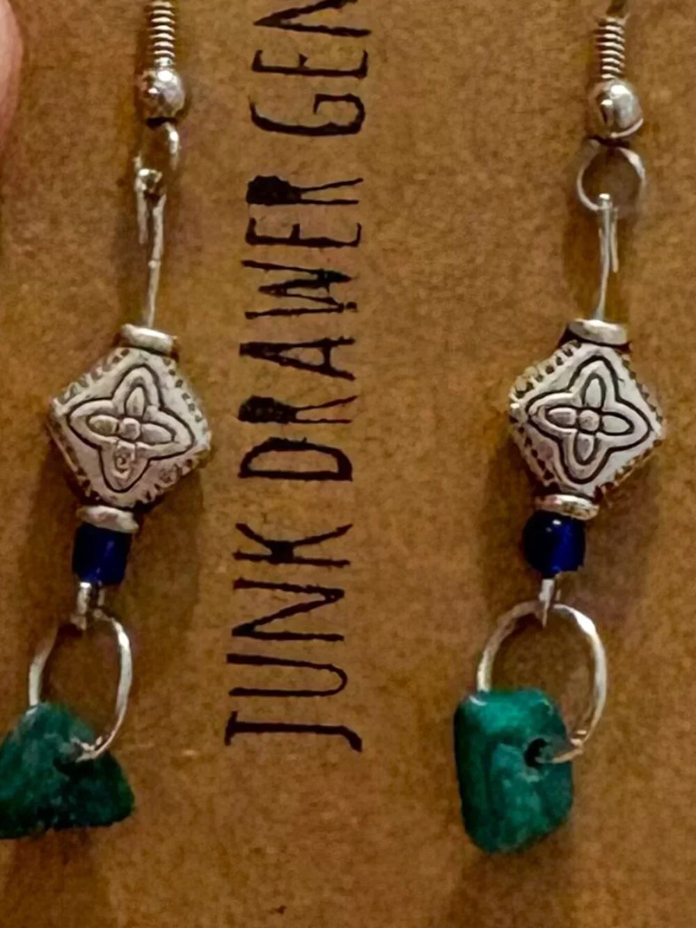 Silver Dangle Beaded Earring
